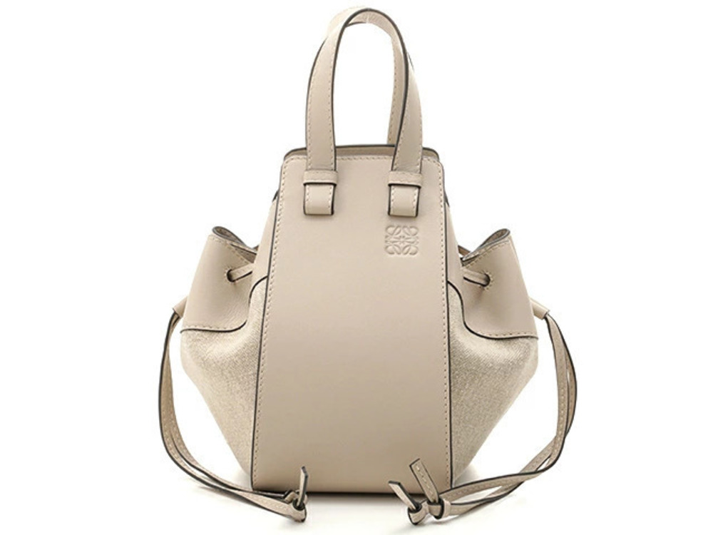 Loewe Hammock Drawstring Shoulder Bag Oat Calfskin SJ